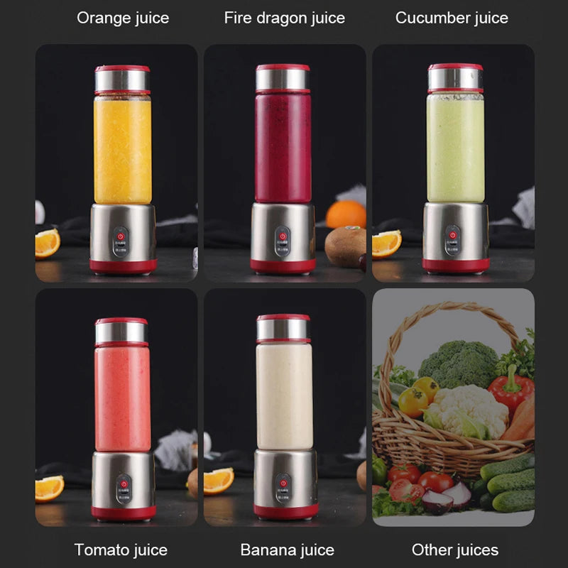 USB Rechargeable Electric Juicer Blender Fruit Mixers Juicers Fruit Extractors Food Milkshake Multifunction Juice Maker Machine
