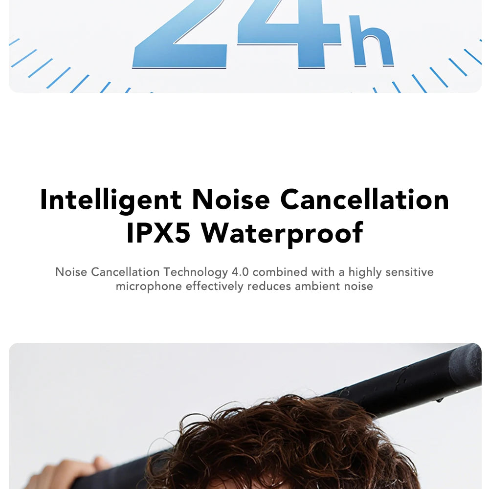 【HTC NE57】 Bluetooth V6.0 Earphones AI Translator Earbuds OWS Sport Wireless Headphones Comfort Earhooks Long Life with Mic