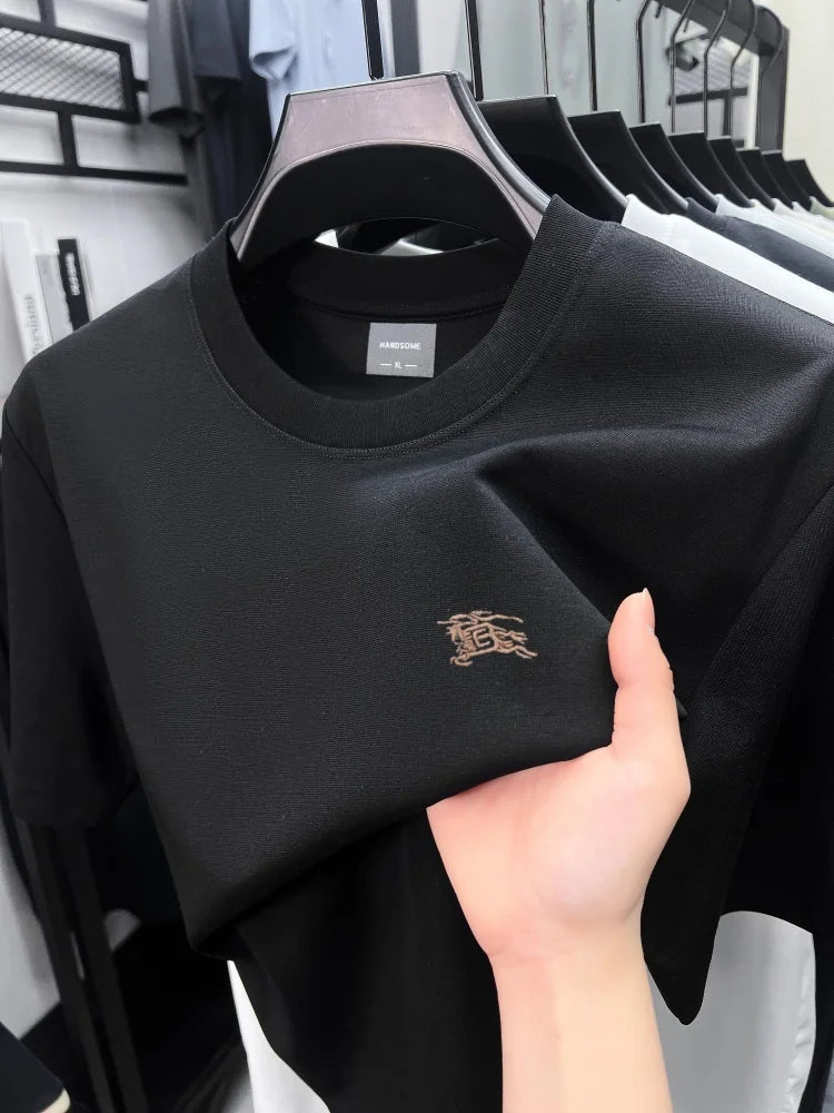 Luxury brand breathable cotton short sleeved exquisite Paul Pony embroidered T-shirt summer comfort casual round neck men's wear