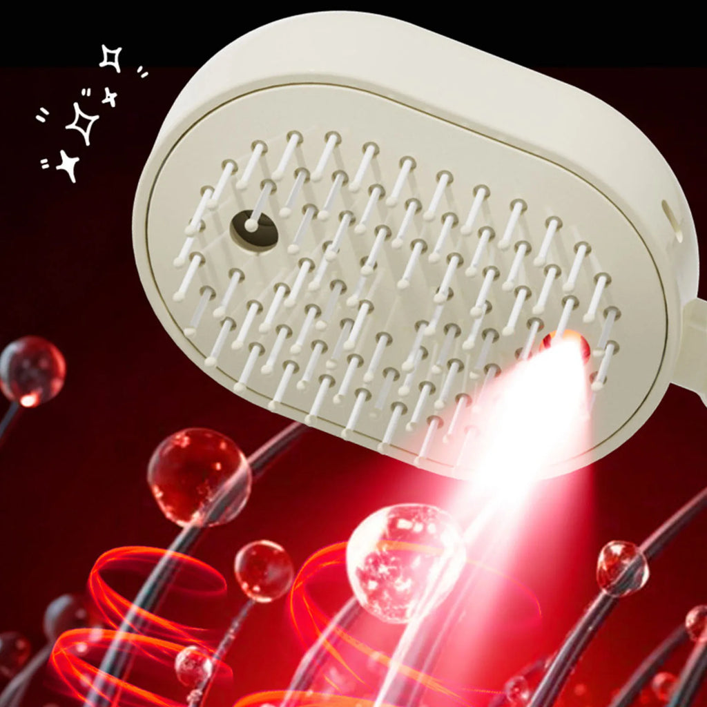 Electric Steam Brush USB-C Charging Wet Electrics Hairbrush Rechargeable Steams Hair Straightener for Both Long & Short Hairs