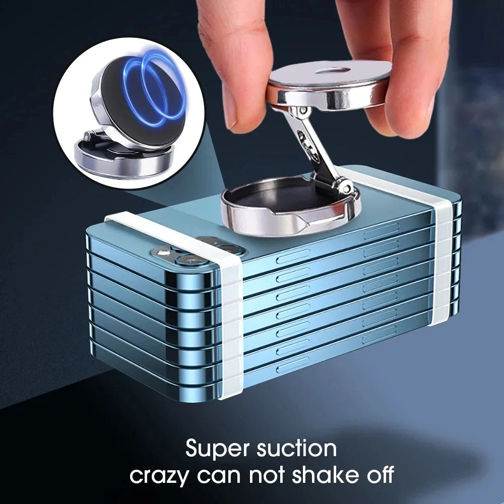2026 Mobile Phone Stand Strong Magnetic Car Holder 720° Foldable Round Bracket Support for Universal Phones Mount Holders In Car