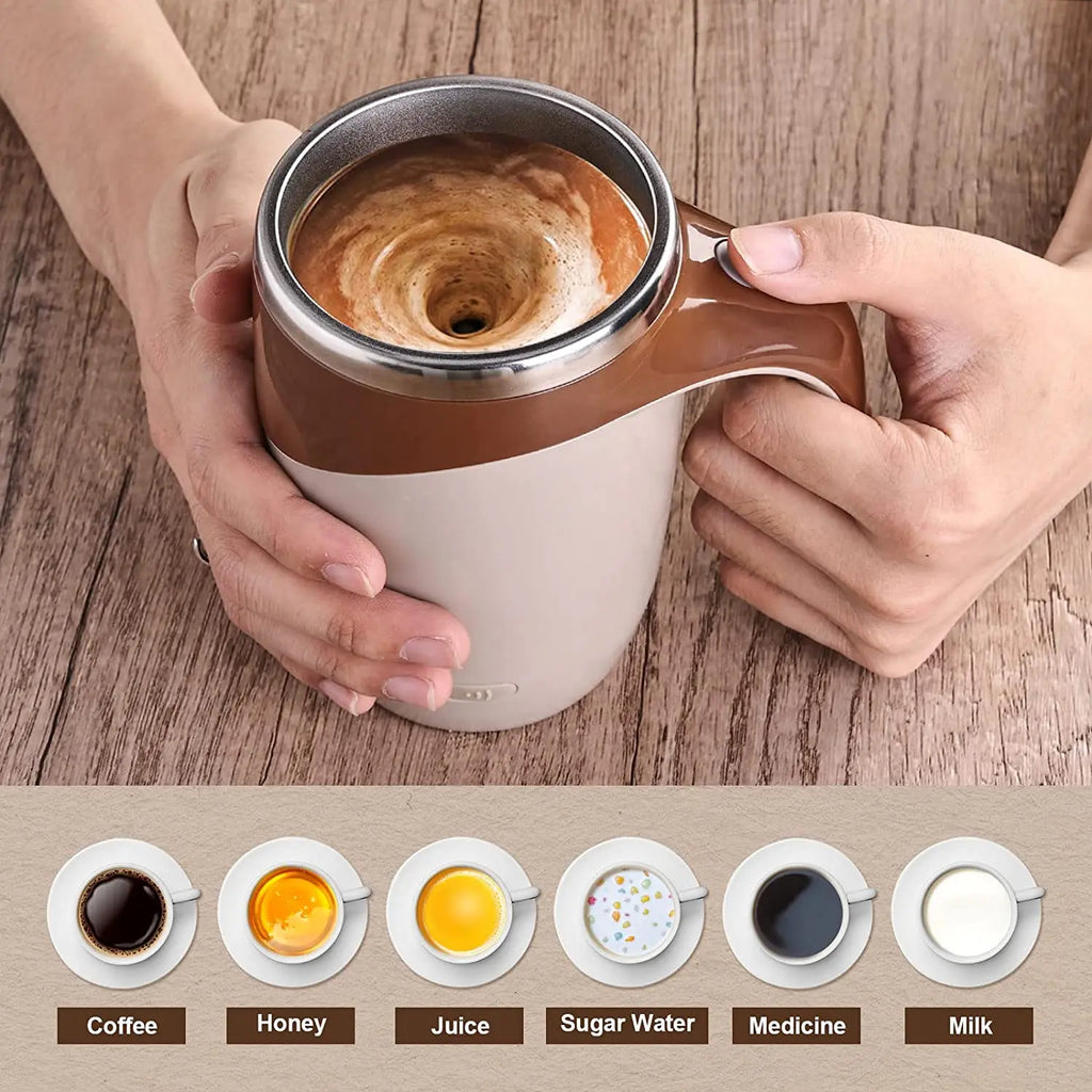 Automatic Mixing Cup Stirring Coffee Mug Electric Milk Mug Stainless Steel Mixing Magnetic Rotating Usb Charging Juice Water Cup