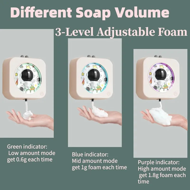 Automatic Soap Dispenser Touchless Auto Foaming Soap Dispenser Hands Free Wall Mount Astronaut Smart Electric Soap Dispensers