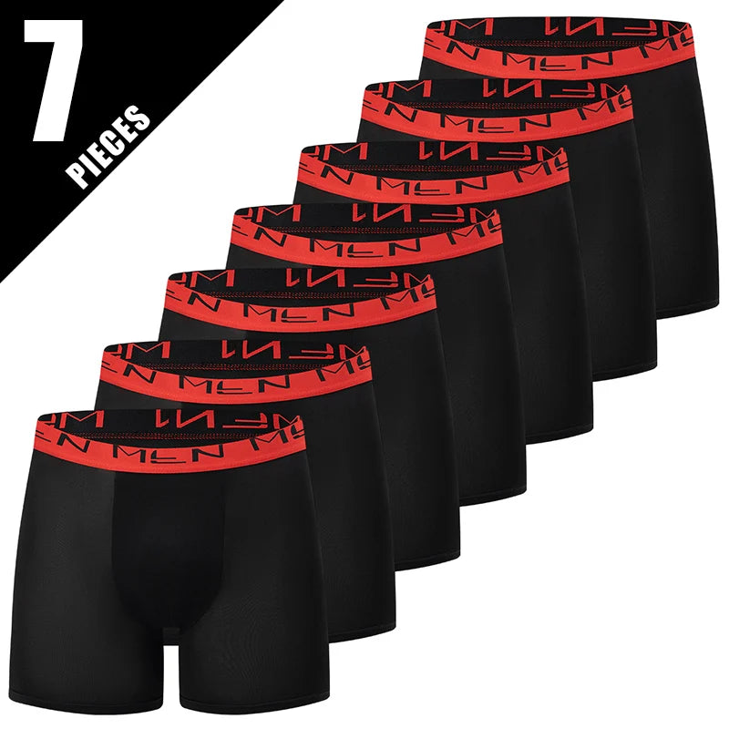 5/10 Pack Multi-size Teenagers To Adults Men's Boyshort Leisure Sports Joker Elastic Waist Long Men's Underwear Can Be Parent-ch