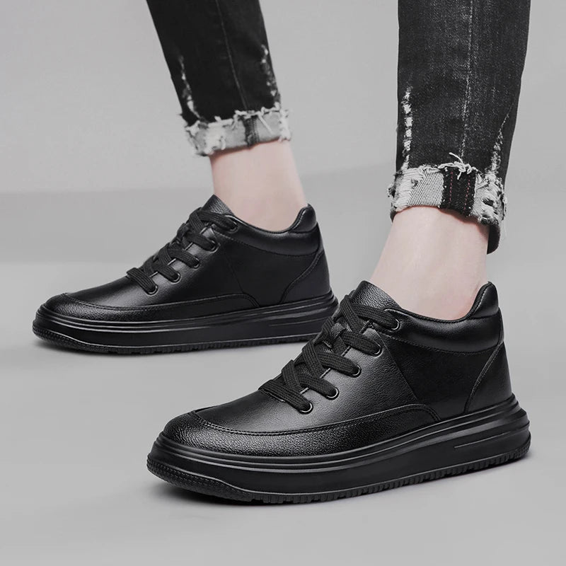 New Invisible Inner Height Increasing Men's Shoes 8cm Trendy Sports Shoes White Shoes British Height Increasing Casual Sneakers
