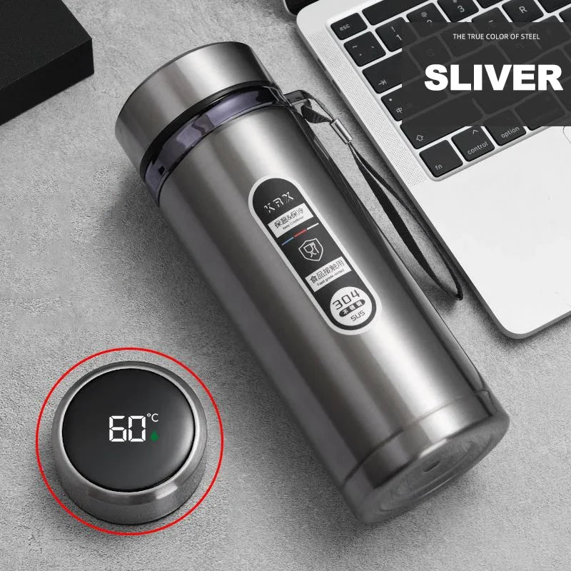 New Vacuum Flask Portable Cups Stainless Steel Thermos Bottle with LED Temperature Display Sus304 Tea Water Bottle