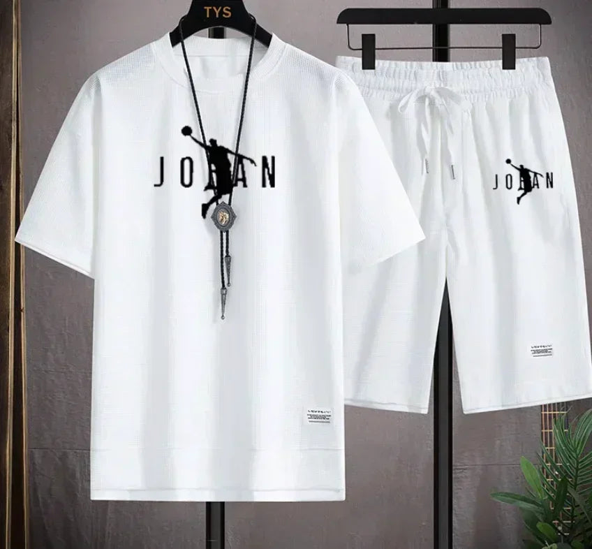 Men's 2026 Summer 2 Piece Set Casual Blazer + T-Shirt Shorts Set Fashion Designer Smart Casual Outfit Streetwear Tracksuit