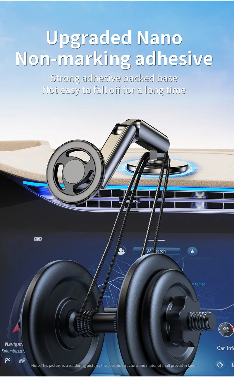 Universal Metal Car Magnetic Semiconductor Cooling Phone Holder RGB Light 3 Level Adjustable for iPhone 16 15 14 13 12 Samsung
