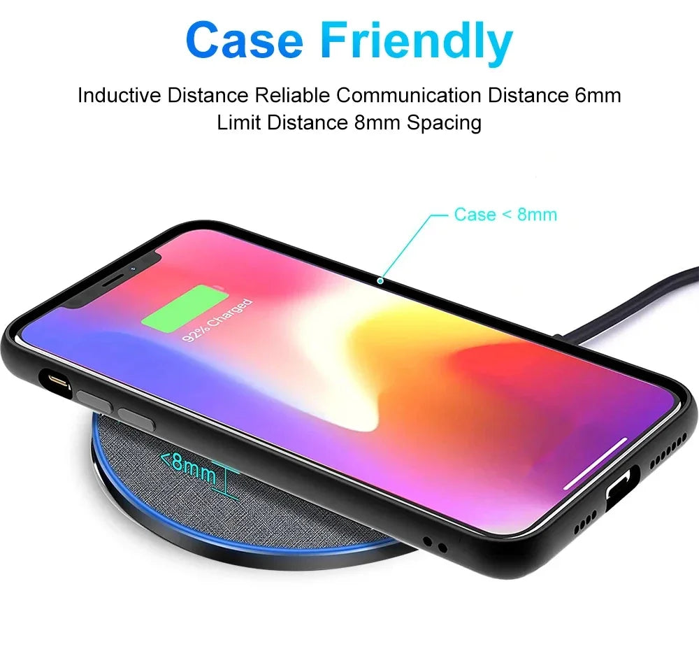 Ultra-Thin Fast Wireless Charger Pad for Samsung Galaxy S25  iPhone 17 16 15 14 13 Pro Max Wireless Induction Charging Station