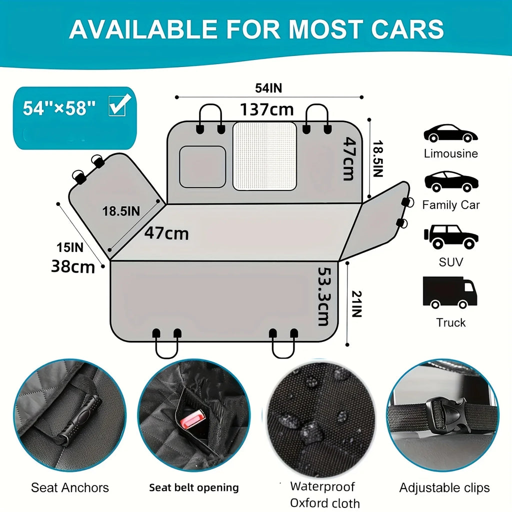 Car seat cover, upgrade your car seat with this waterproof and scratch resistant dog hammock cover!
