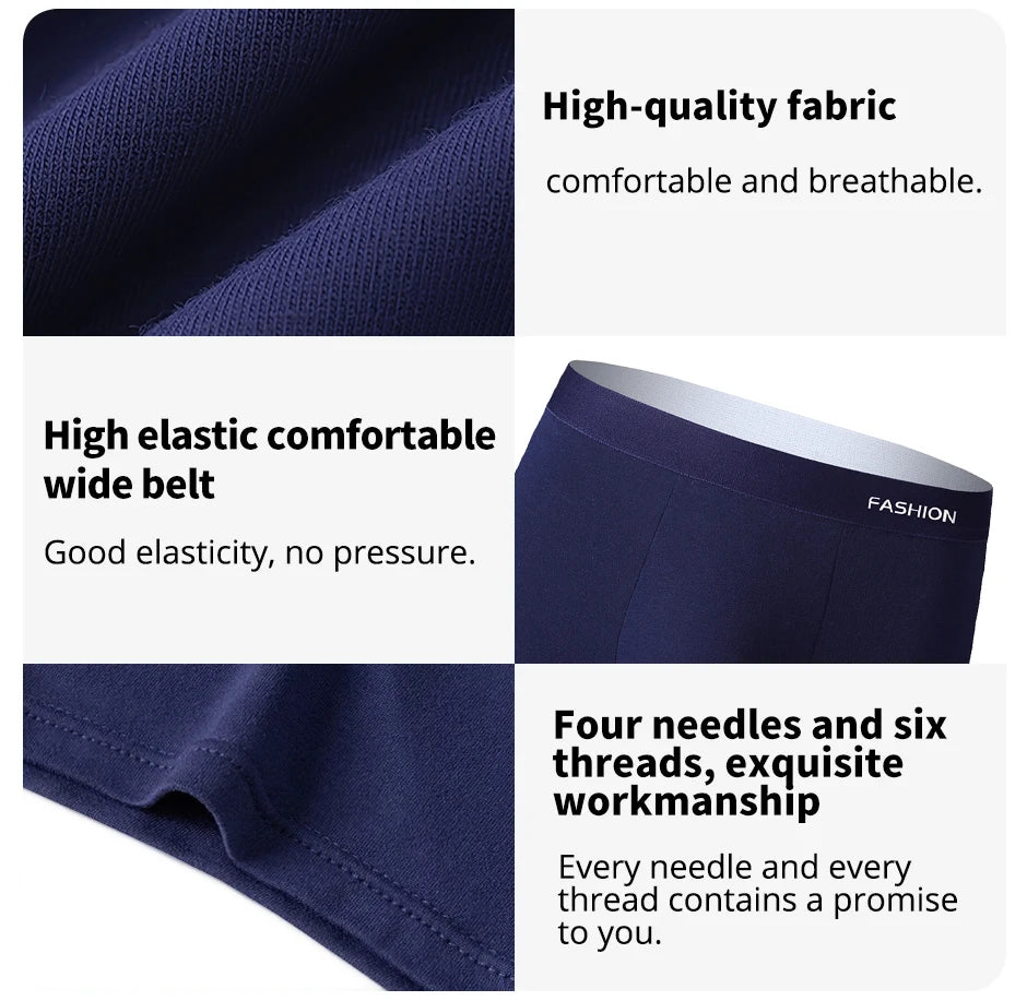 4pcs Boxer Men's Underwear, Soft Sports Breathable Four-Season Men's Underwear, Trendy Fashion Pop Print Boxer Underwear
