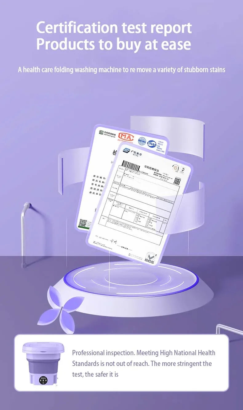 8L Foldable Washing Machine with Spin Dryer Apartments Travel Portable Socks Underwear Panties Baby Clothe Washer Machine