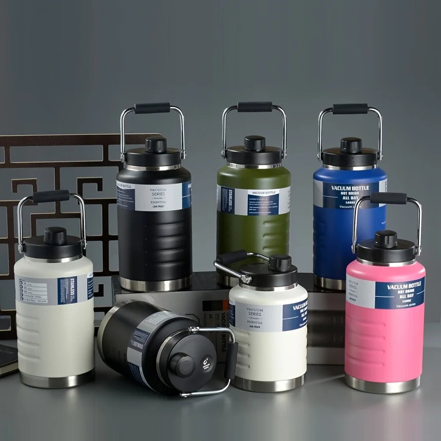 Large Capacity 2L Stainless Steel 304 Insulated Water Bottle Portable Sport Water Jug Handheld Thermos TonTon Water Bucket