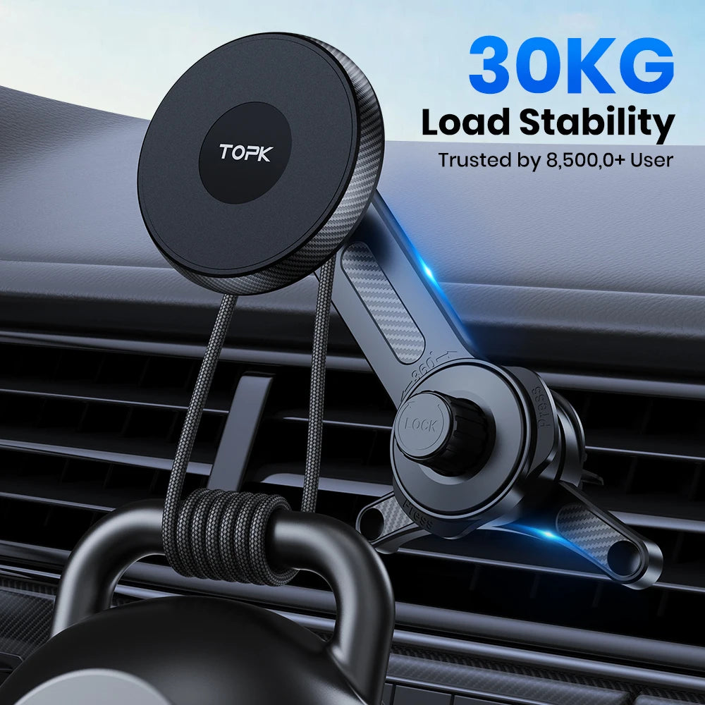 TOPK Magnetic Phone Holder Car Magnetic Car Phone Holder Mag-Safe Car Mount Powerful Air Vent ABS Stand For Smartphones