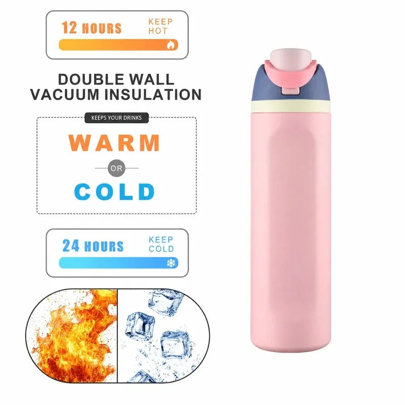 304 Stainless Steel Thermal Cup 480/710ML Leakproof Vacuum Insulated Bottle for Sports Travel Car Daily Drinking