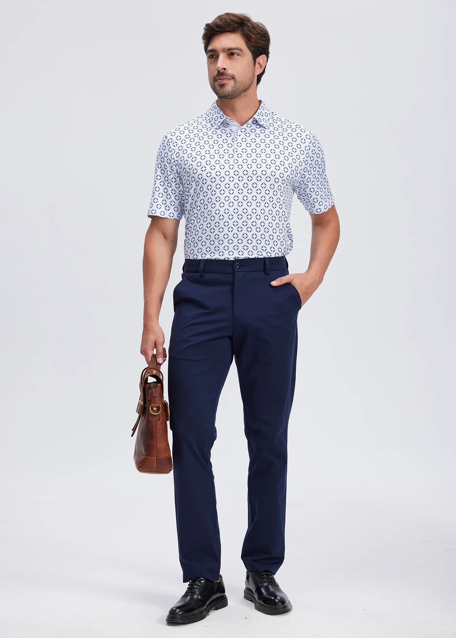 Men's Golf Pants 30"/32"/34" Stretch Work Dress Pants Slim Straight Lightweight Quality Business Trousers Casual Suit Pants