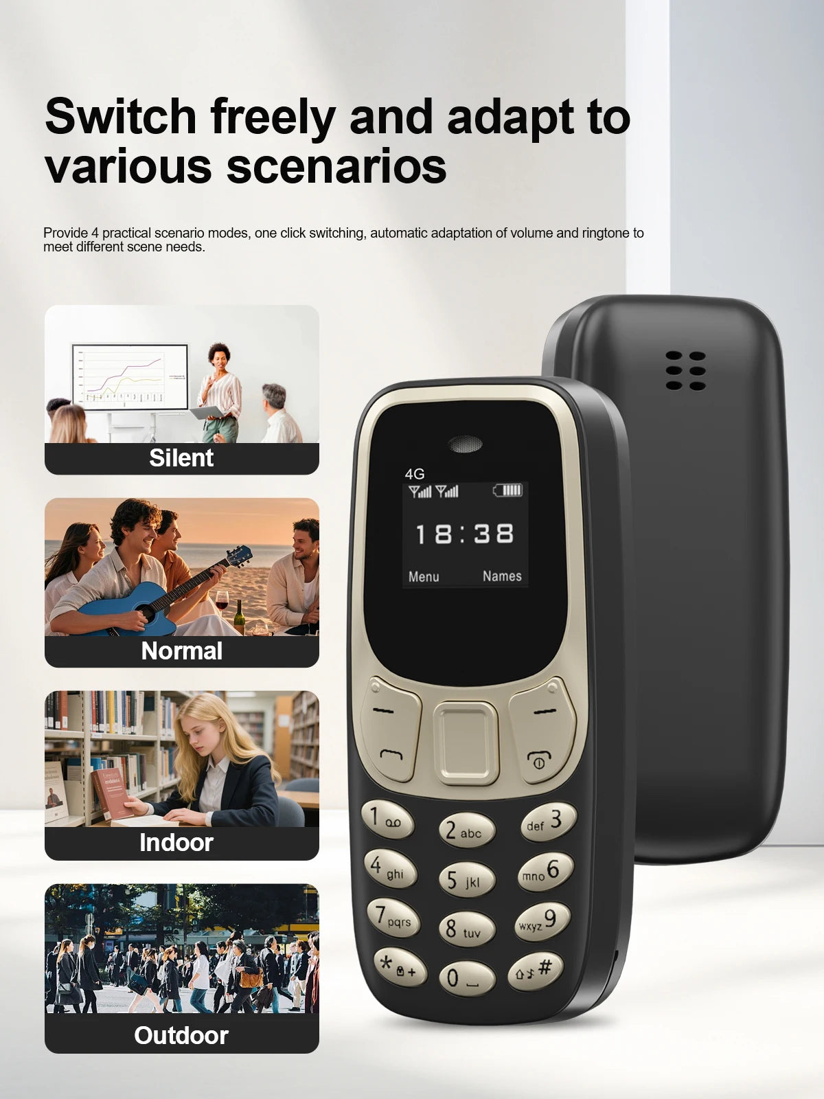 SERVO BM10 LTE 4G Mini Mobile Phone Dual SIM Standby Call Recording Speed Dial Blacklist Alarm Clock Small Feature Backup Phones