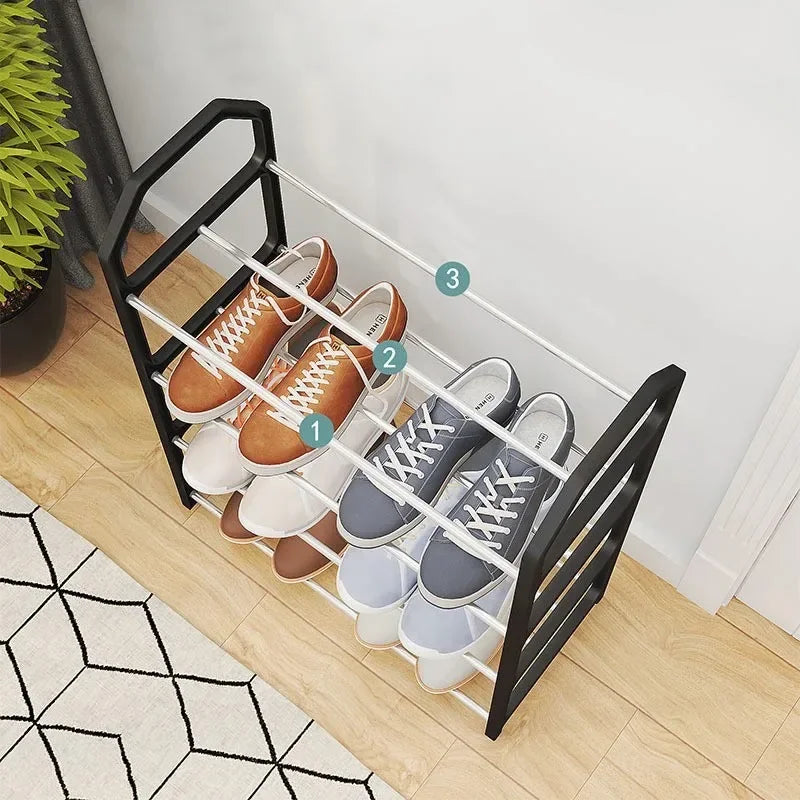 4 Floor Creative Shoe Rack Assembly Storage Cabinet Door Entryway Organizer for Shoes and Home Items
