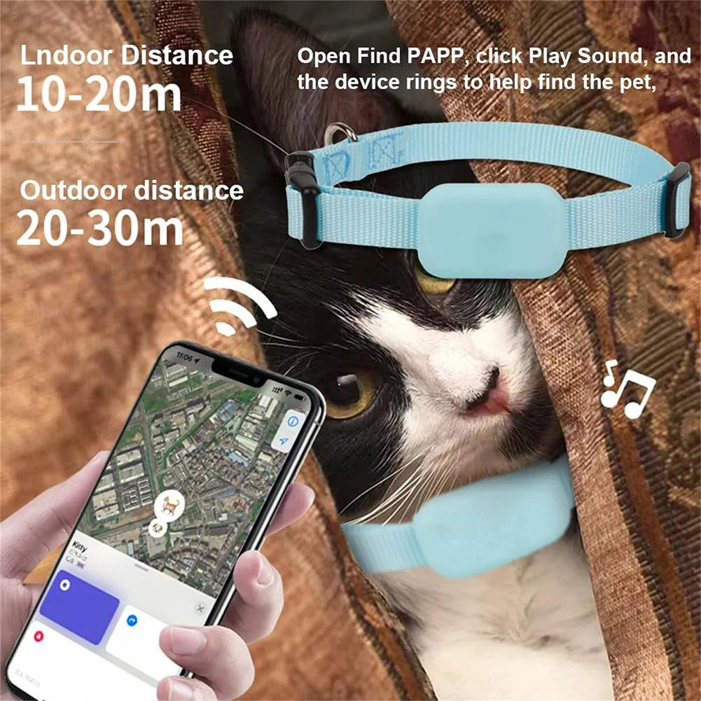 Waterproof Pet GPS Tracker - Dog & Cat Locator, with Adjustable Collar Anti Lost Dogs Real-time Tracking Device for iOS/Android