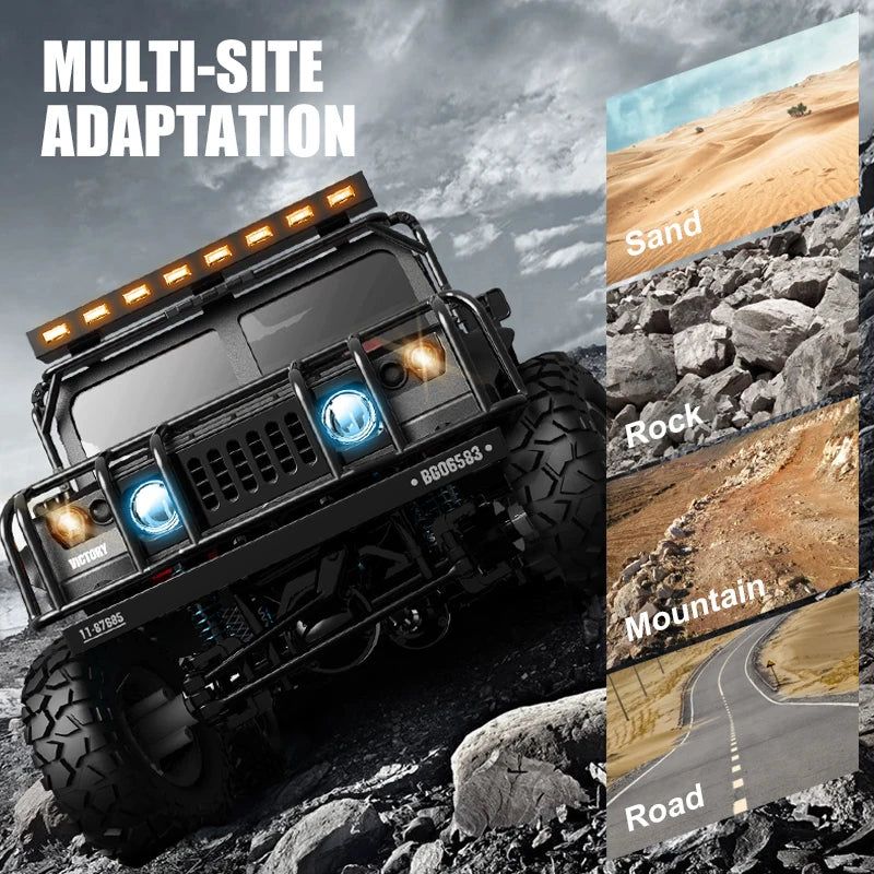 JJRC Q121 RC CAR 4WD Mountaineering Off-Road High Speed Vehicle 1:12 Size RC Car Simulation Hummer Truck Model Children's Toys