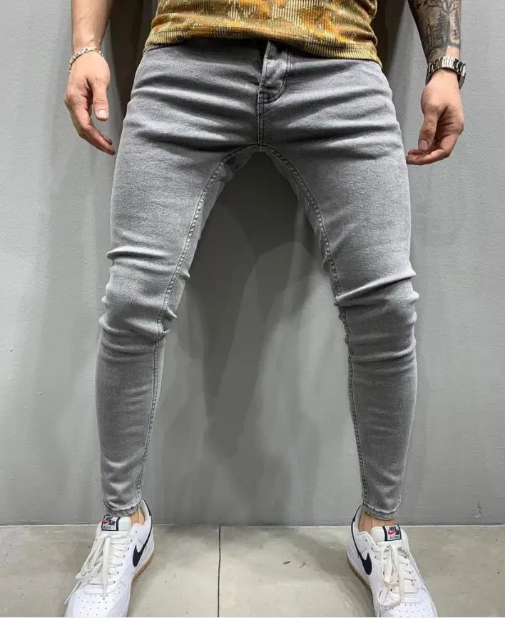 2025 New mbroidery Skinny Ripped Jeans Men Cotton Stretchy Hole Slim Fit Hip Hop Denim Pants Casual Jeans for Men Jogging Trouse