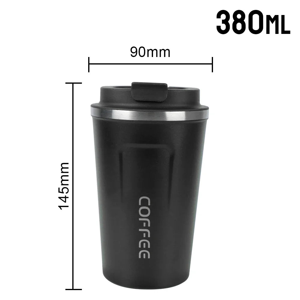 380/510ML Double‑Wall Stainless Steel Insulated Coffee Mug, Leak‑Proof Car Travel Tumbler for Home Outdoor Tea Water Drinking
