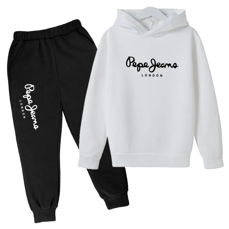 Leisure Letter Print 2pcs Hoodie+Pants Tracksuits 3-13 Years Boys Girls Spring Autumn Outfits Streetwears Children Clothes