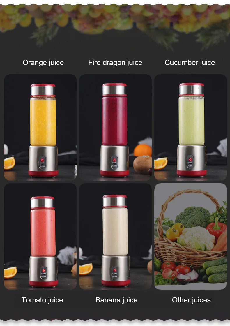 USB Rechargeable Electric Juicer Blender Fruit Mixers Juicers Fruit Extractors Food Milkshake Multifunction Juice Maker Machine