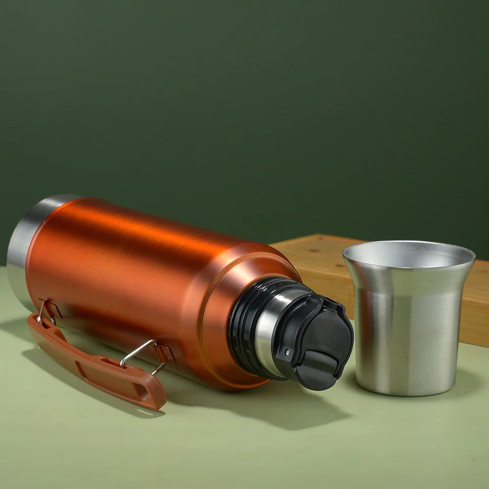 1300ml Portable 304 Stainless Steel with Handle Sports Jug Thermos Jug Large Capacity South American Matai Jug Friend Gift