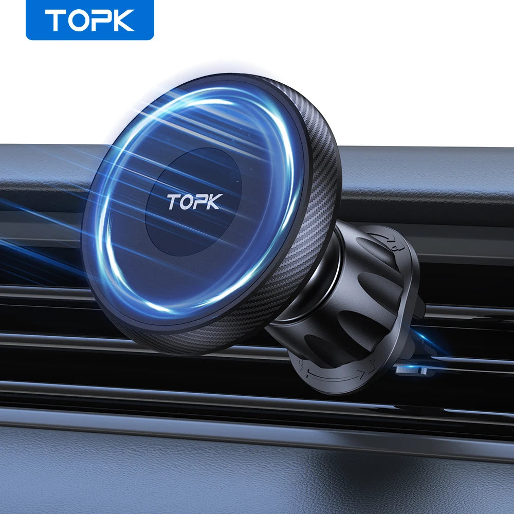 TOPK Magnetic Phone Holder Car Magnetic Car Phone Holder Mag-Safe Car Mount Powerful Air Vent ABS Stand For Smartphones