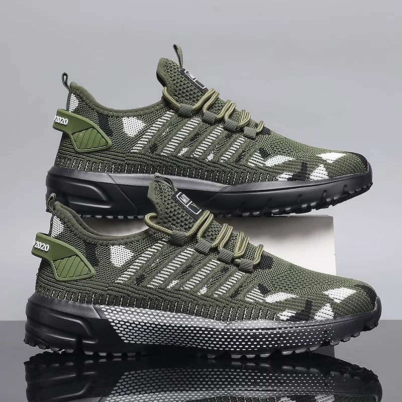 Mens All Season Breathable Mesh Sports Shoes Casual Stylish Non Slip EVA Sole Lace Up for Running Walking Outdoor Activities