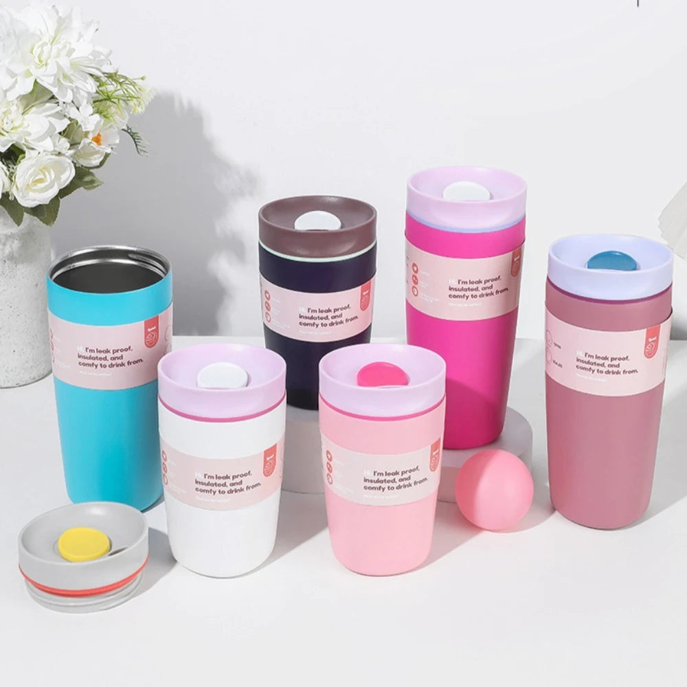 20 Oz 304 Stainless Steel Coffee Mug, Hot Coffee Travel Mug BPA Free Leakproof Reusable Iced Coffee Mug Keeps Hot or Cold