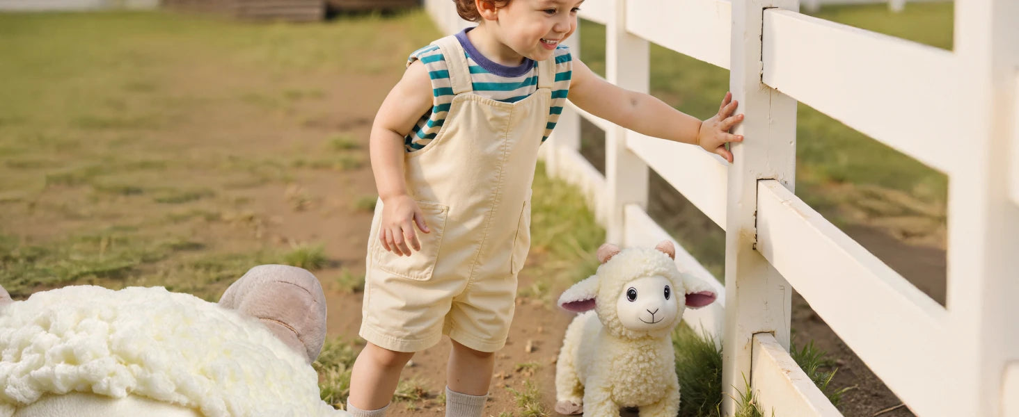 Interactive Singing Walking Lamb Plush Toy - Soft Stuffed Animal with Leash! Electronic Pet for Babies & Toddlers, birthday Gift