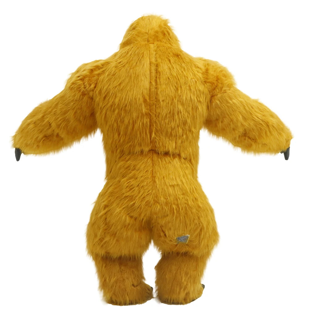 SAYGO Inflatable Multi Color King Kong Adult Cosplay Halloween Costume Plush Animal Mascot Carnival Dress Set Fur Gorilla Set
