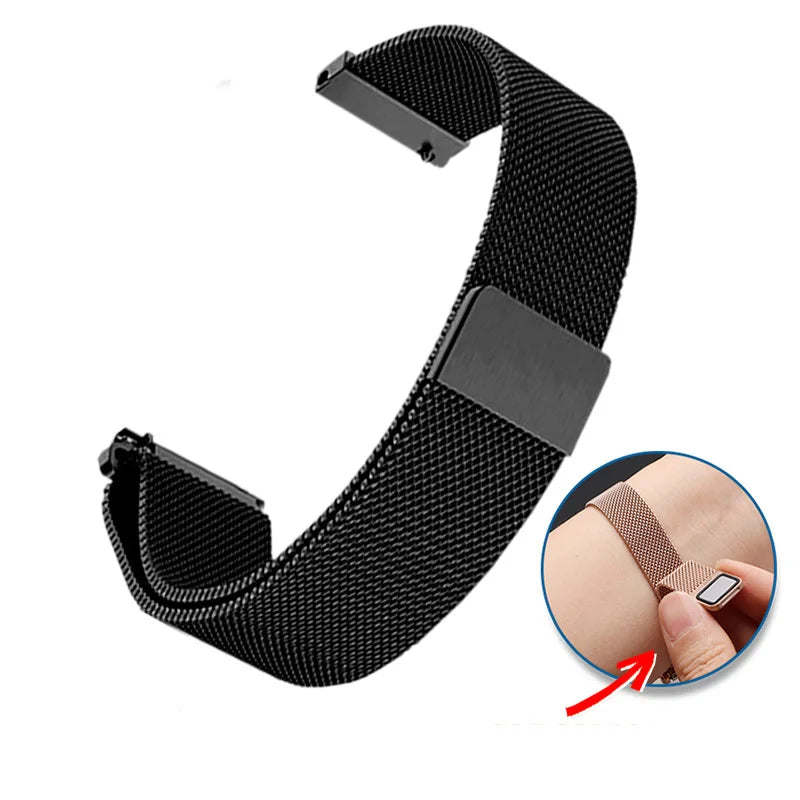 Milan Magnetic Mesh Belt Watchband For Citizen D-W Longines Omega Samsung Huawei Watch Strap Men and Women Bracelet 18 20mm 16mm