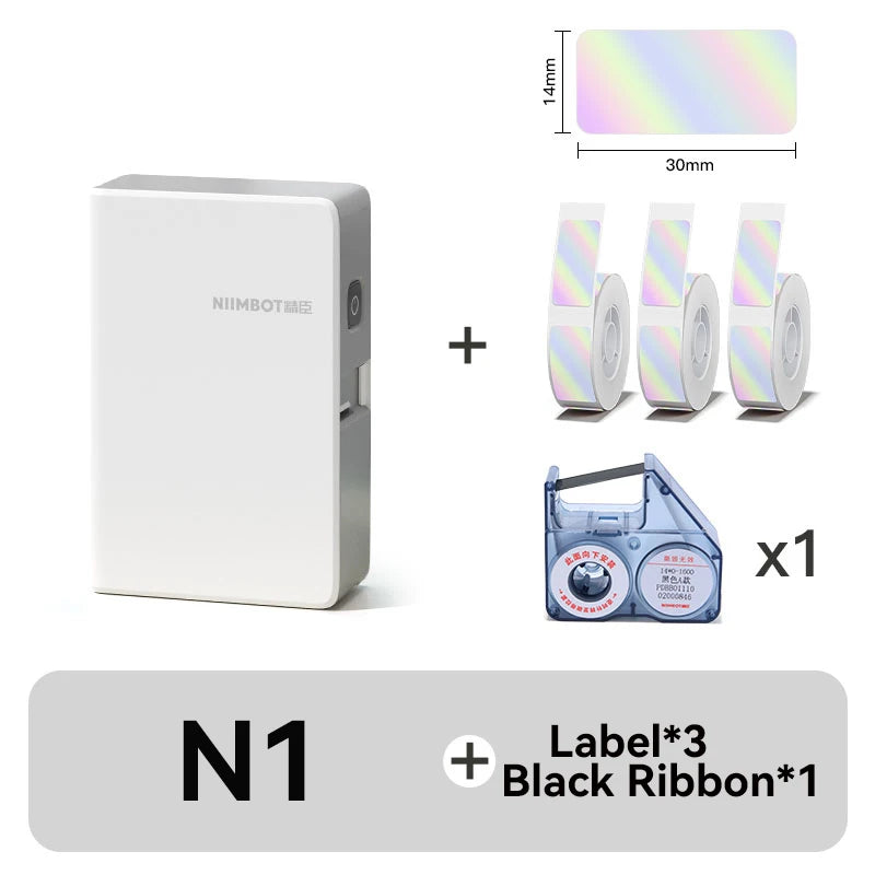 NIIMBOT N1/B18 Mini Portable Label Printer Thermal Transfer Pocket Label Maker With Long Life Ribbon And PET Stickers Gift