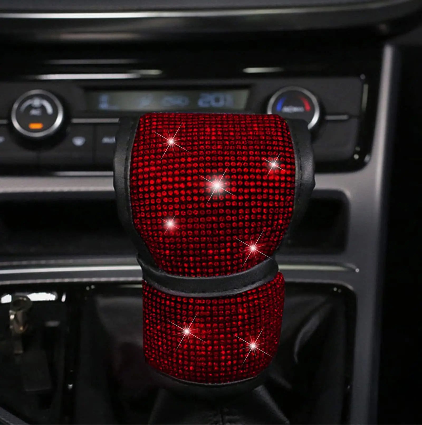 38cm Bling Car Accessories Set For Women Rhinestones Steering Wheel Cover Safety Belt Covers Gear Shift Cover Diamond Cup Pads