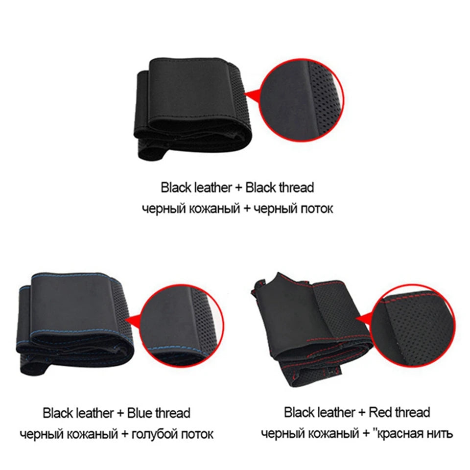 Customized Car Steering Wheel Cover Leather For Volkswagen VW Golf 4 Passat B5 1996-2003 Seat Leon 1999-2004 Polo 1999-2000