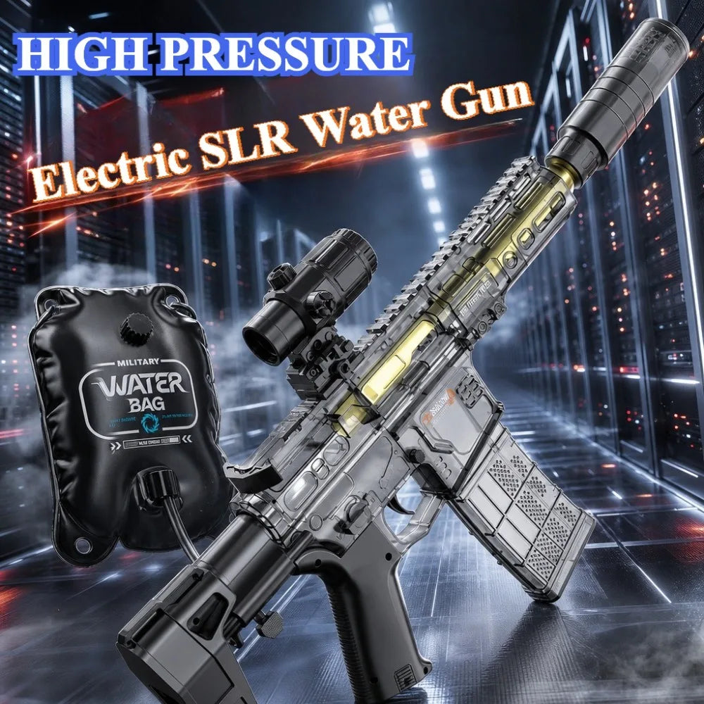Powerful Electric Water Gun Toy Capacity High Speed Long Range Continuous Shooting SLR Model Summer Outdoor Toys