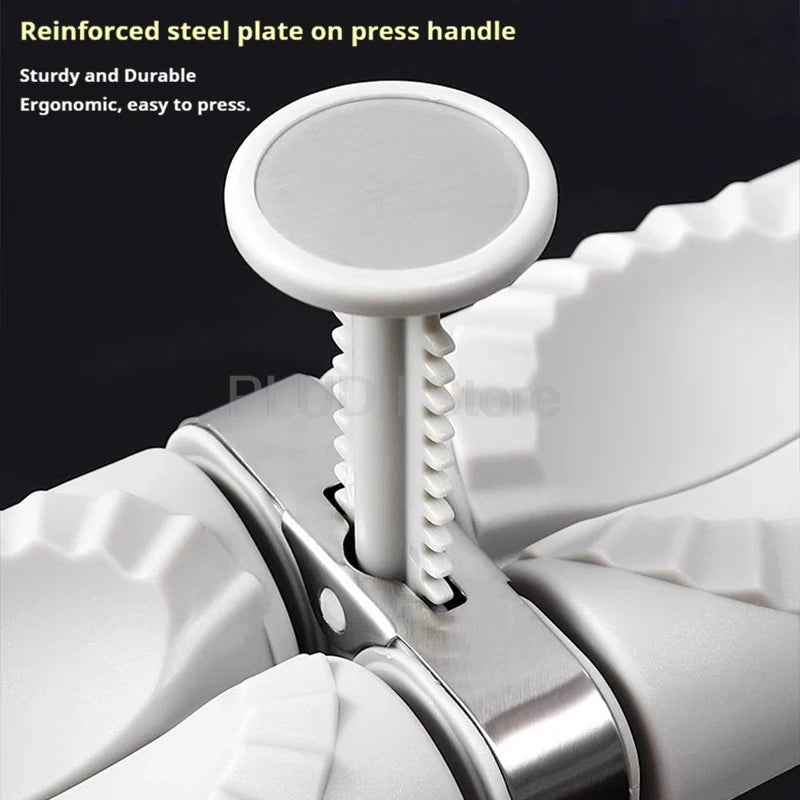 Double Head Automatic Dumpling Maker Machine 2 In 1 Press Dual Slot Design for Home Use ABS Manual Folding Dumpling Press Tool