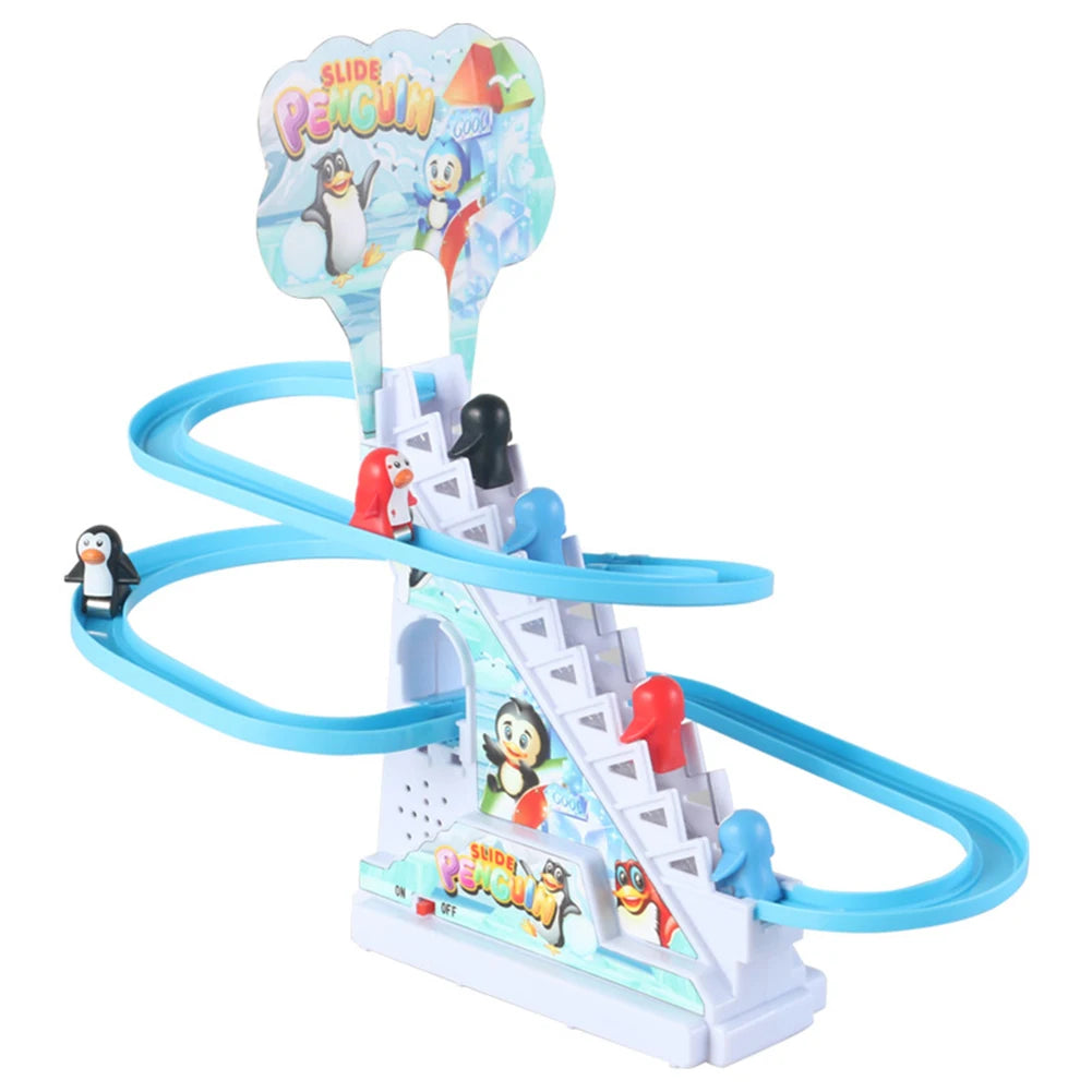 Assembly Design Animals Stair Climbing Toy Electric Track Slide Toys Early Education Electric Dinosaur Stair Toy for Boys Girls