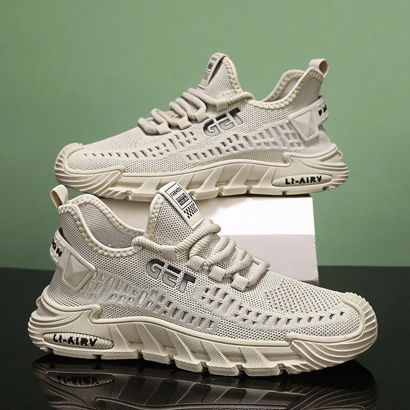 New Men's Sneakers Thick Sole Comfortable Casual Shoes Lightweight Breathable Fashion Running Shoes Luxury Male Tenis Masculino