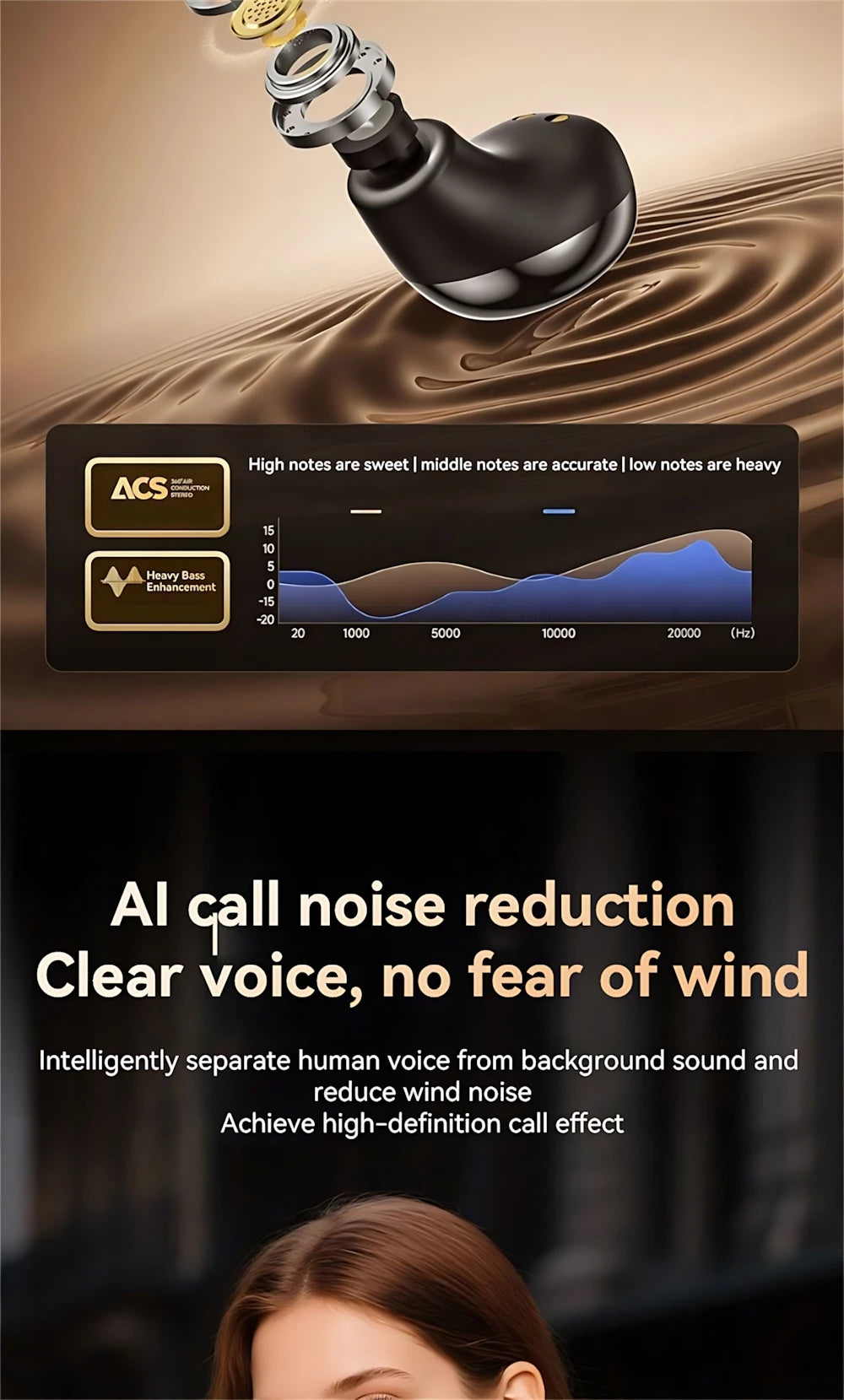6 Earphones Wireless Bluetooth Headphones Smart Touch Half Ear Clip Ear Sleeping Couple Creative Gifts Noise Reduction Headsets