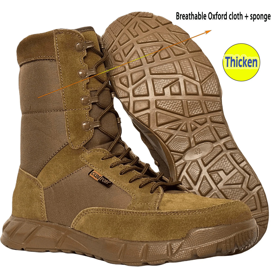 Lightweight Men Tactical Shoes Combat Boots Training Lace Up Waterproof Outdoor Botas Hiking Breathable Shoe