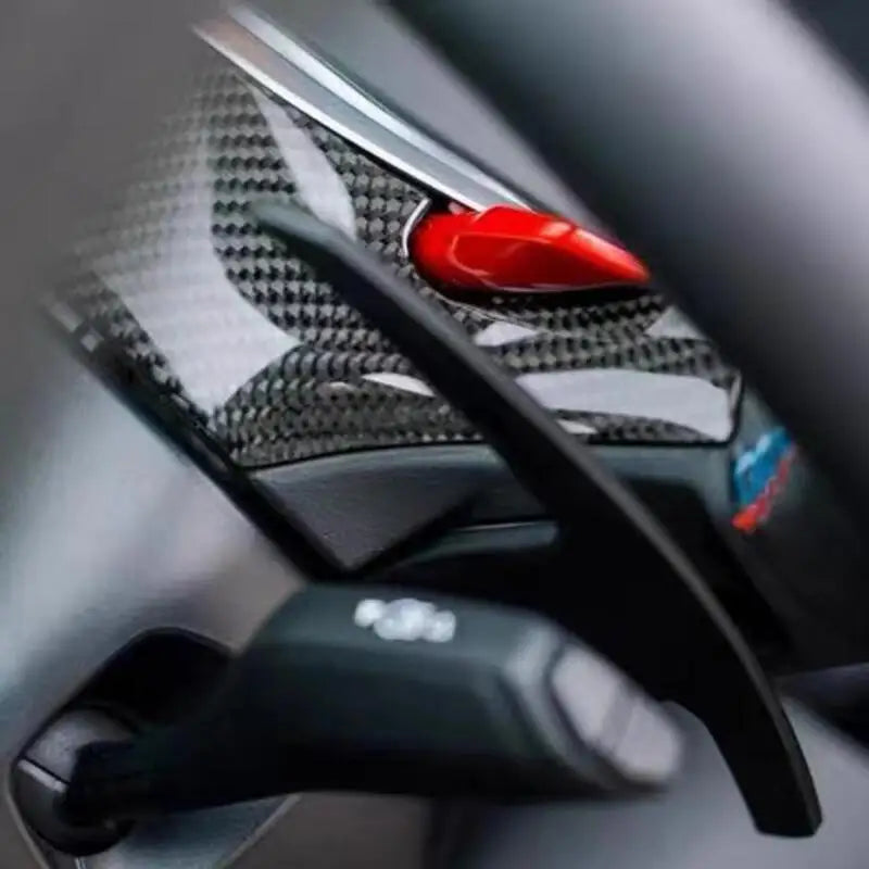 FitFor BMW M2 M3 M4 G87 G80 G82 Carbon Fiber Car Steering Wheel Panel Decoration Cover Trim Frame