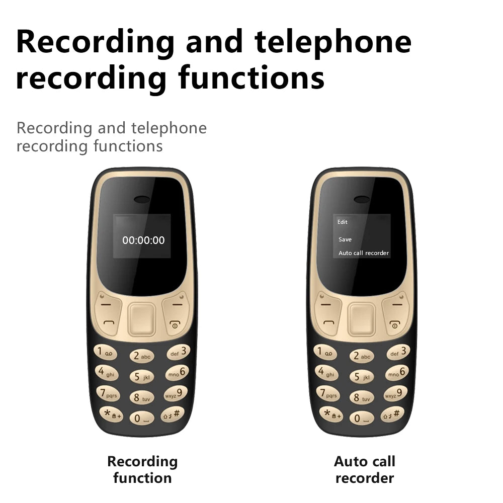SERVO BM10 Mini Feature Phone Dual SIM Dual Standby Voice Dialing Low Radiation Mp3 Player With Earhook Pocket Cellular Phone