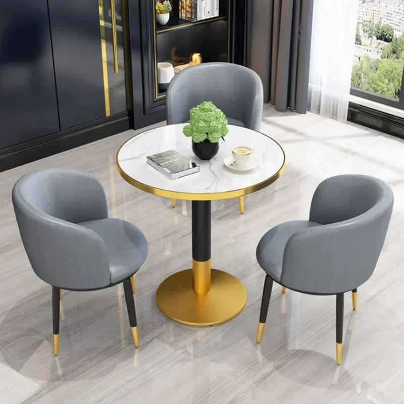 Metal Office  Set with 80cm Nordic Modern Minimalist Tables and Chairs for Meeting and Rest Areason Sale