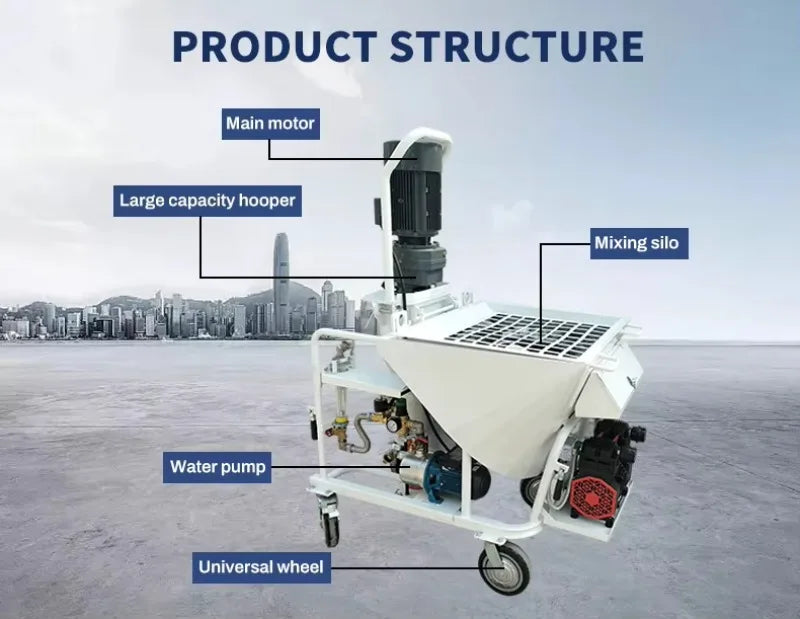 Electric Mortar Spraying Machine Gypsum Plaster Sprayer Cement Spray Pump Mortar Sprayer for Wall Decoration