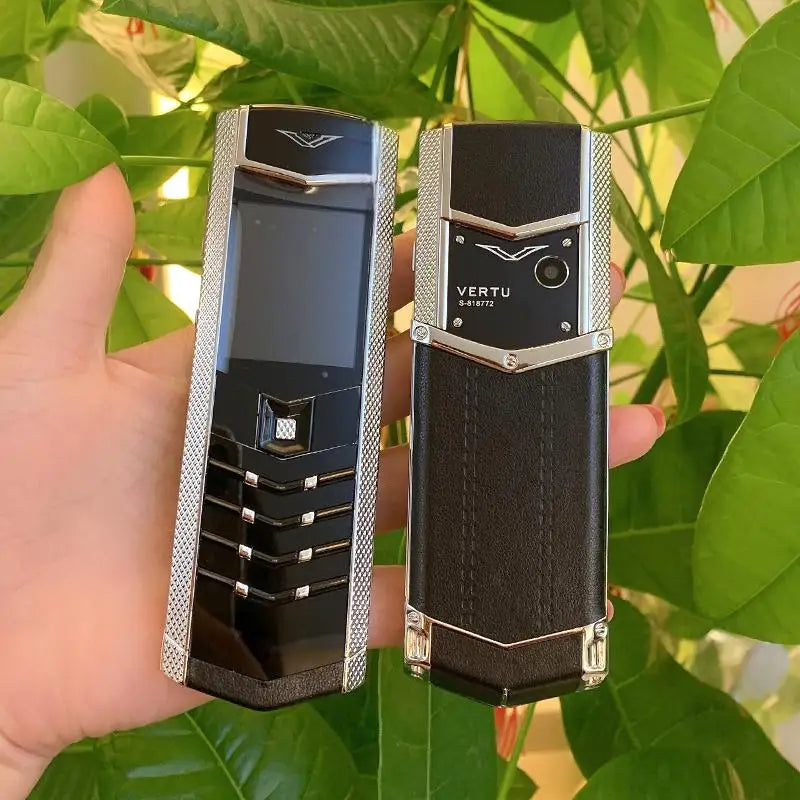 V9 Straight Plate Mobile Phone with Metal Leather Body, Dual Card Dual Standby Invisible Keyboard, GSM 2G Network, Elderly Phone