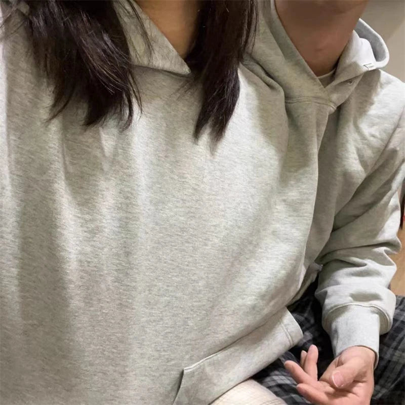 Mens Womens Two Person Ugly Hoodie Intimate  Loose Solid Sweatshirt One-Piece Couples Pullover Holiday Party Jumpers Tops